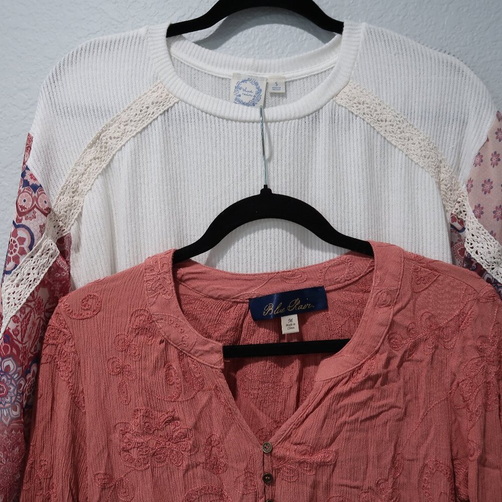 Blue Rain Blouse Womens Bundle Lot Long Sleeve Lightweight Flowy Top S/M - Picture 3 of 17